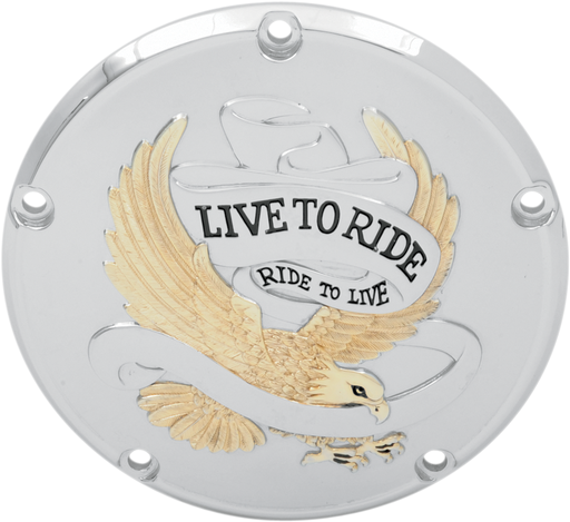 DRAG SPECIALTIES Live to Ride Derby Cover - 5-Hole - Gold 33-0065GA