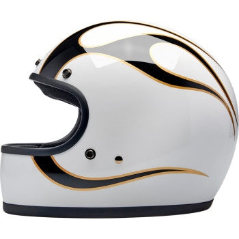 Biltwell - Gringo ECE R22.06 Helmet - Gloss White/Black Flames