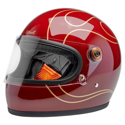 garnet red flame helmet Biltwell