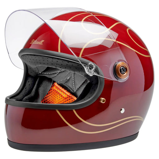 garnet red flame helmet Biltwell