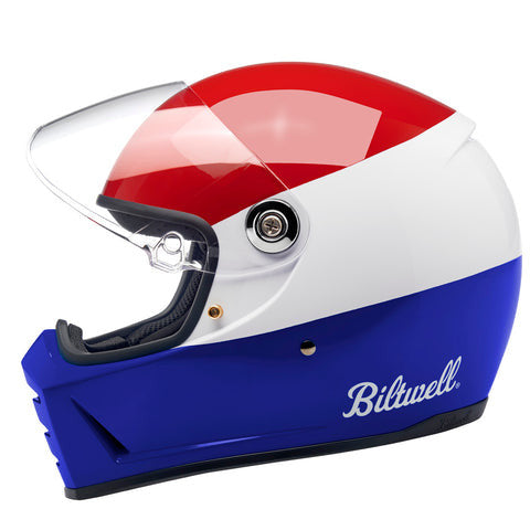 Biltwell - Lane Splitter Gloss Red/White/Blue Helmet