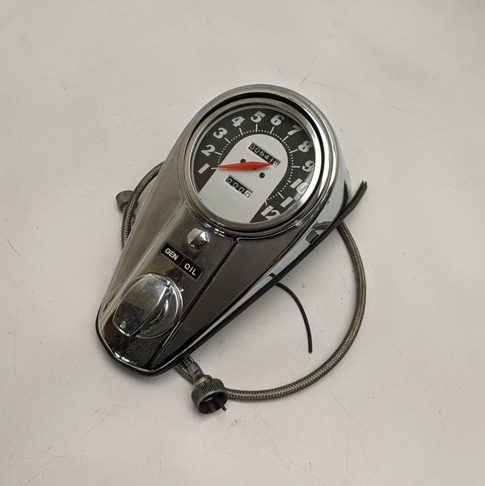 USED - Harley Panhead Dash With Speedo, Cable & Ignition Switch