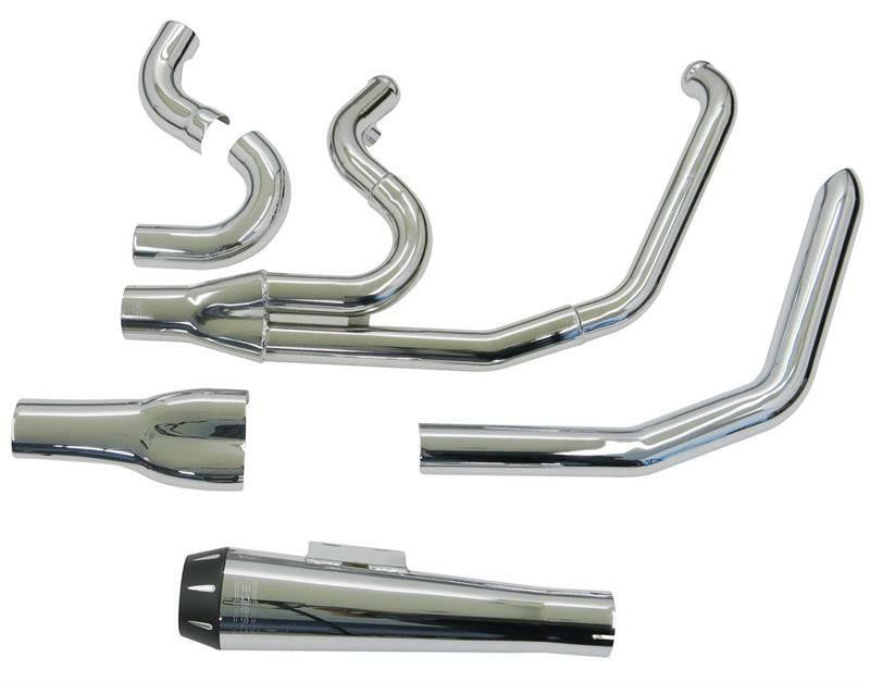 Bassani - Road Rage 2-Into-1 Exhaust Short - 1991-2005 Dyna FXD - Stepped Headers - Chrome