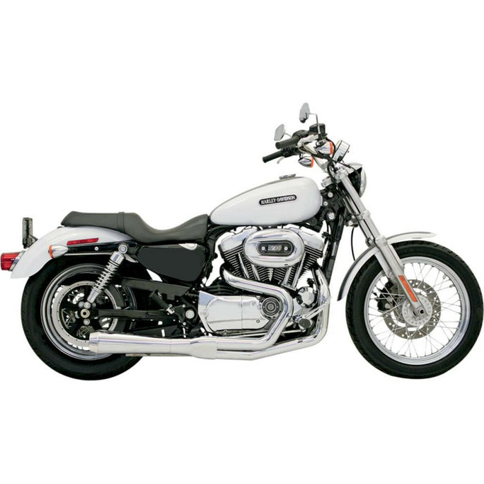 Bassani - Road Rage 2-Into-1 Short Exhaust - 2004-2013 Sportster XL - Chrome