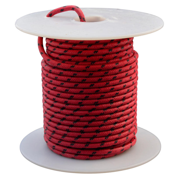 16 AWG Vintage Cloth Covered Automotive Electrical Wire - Red with 2 Black Tracers - 10 FT