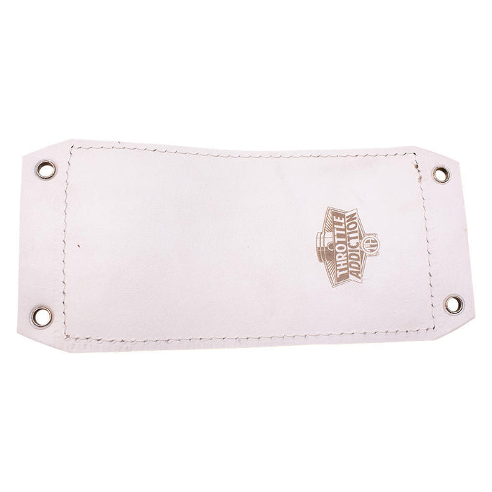 Bates Style Pillion Pad - White Leather - Smooth