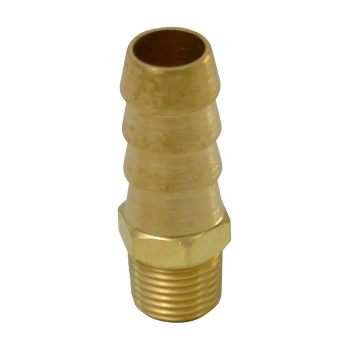 Straight 1/8 NPT x 3/8" Hose Barb Fitting - Brass