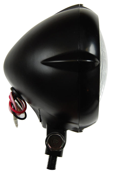 4" Cast Aluminum Peaked Headlight - Black
