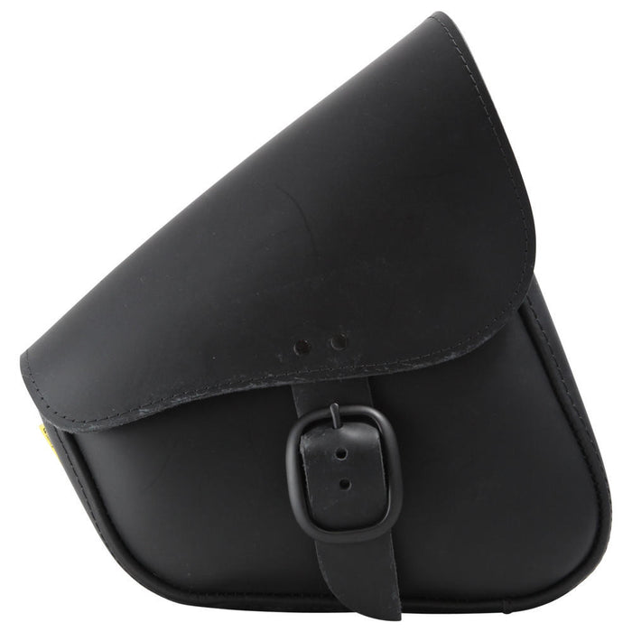 Willie & Max - Black Leather Triangular Saddle Bag - Dual Shock Swing Arm