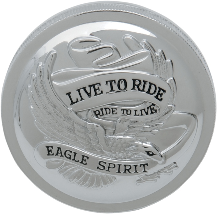 DRAG SPECIALTIES "Live to Ride" Gas Cap - Vented - Chrome 72644