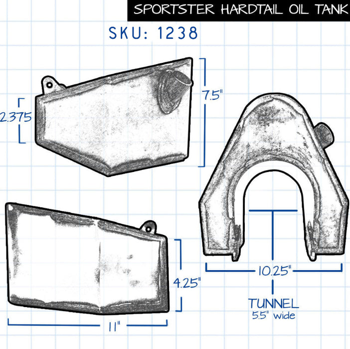 Sportster hardtail oil tank blue print