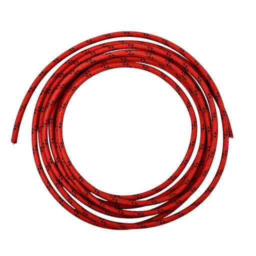 12 AWG Vintage Cloth Covered Automotive Electrical Wire - Red with 2 Black Tracers - 10 FT