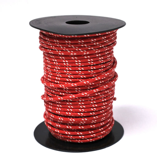 Using this vintage style cotton braided wire will help finish off your motorcycle project with a touch of class. If you have to see the wires, use something that looks nice! This 16 AWG wire is insulated with modern PVC coating before being covered in cotton braid and coated with a fire retardant. 

Wire is made in the USA
Sold in 10' increments
Red with 2 white tracers