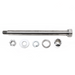 Rigid style rear axle kit has a 9 1/2" bearing surface length with an outer diameter of 3/4".
Rear axle kit includes 3/4" outer diameter axle, nut, spacer and washers. Spacers may have to be cut to length. Rigid style axles have milled area on hex head to fit in axle plates.

This axle fits our Shovelhead hardtail kits.
