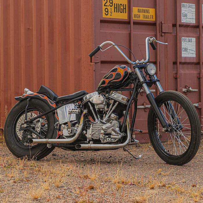 narrow triple tree on panhead full bike