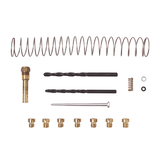 This tuners kit includes 5 main jets, sizes 150, 160, 170, 180 & 190 and features an adjustable mid-range needle.