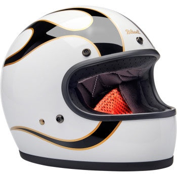 Biltwell - Gringo ECE R22.06 Helmet - Gloss White/Black Flames