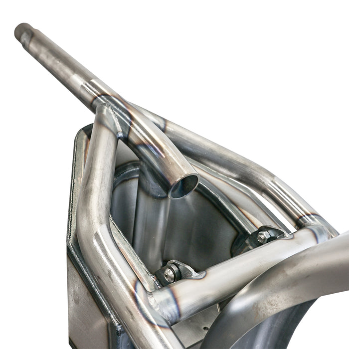 view of the battery tray in the deluxe sportster hardtail kit