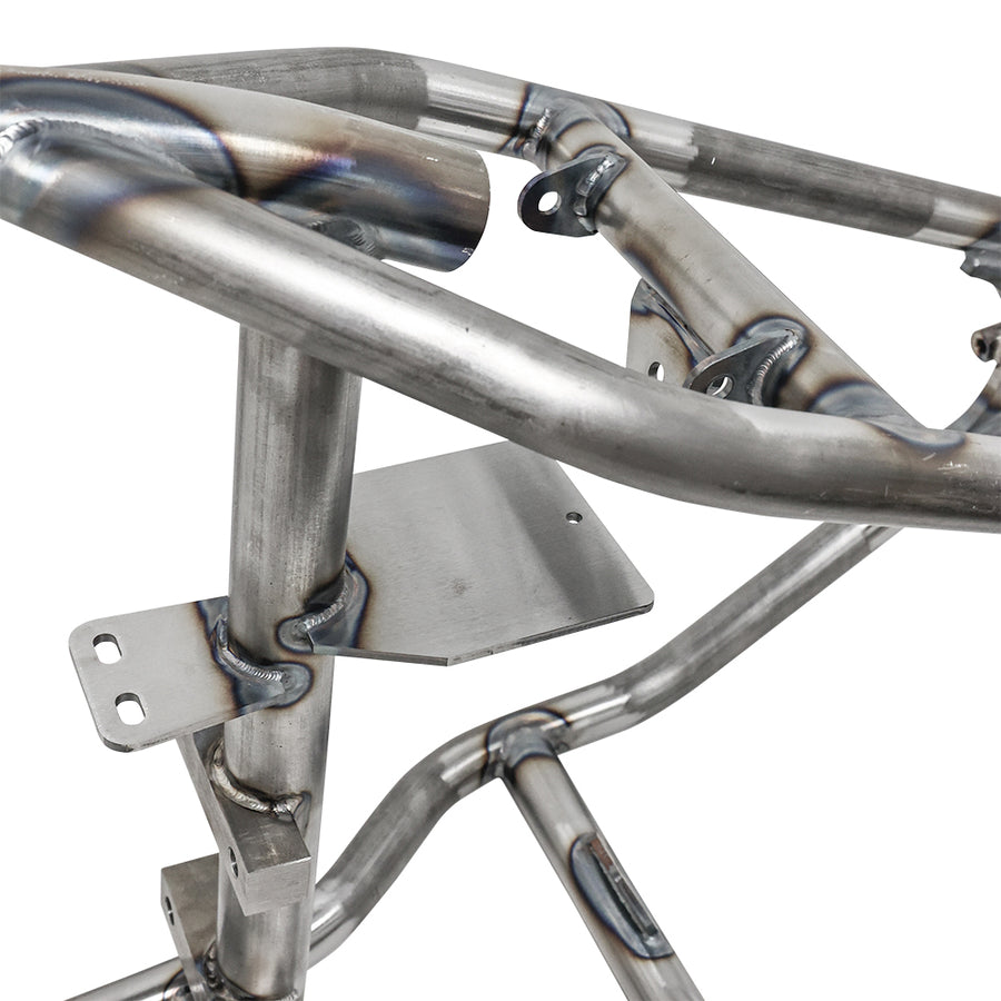 close up of battery tray on sportster hardtail