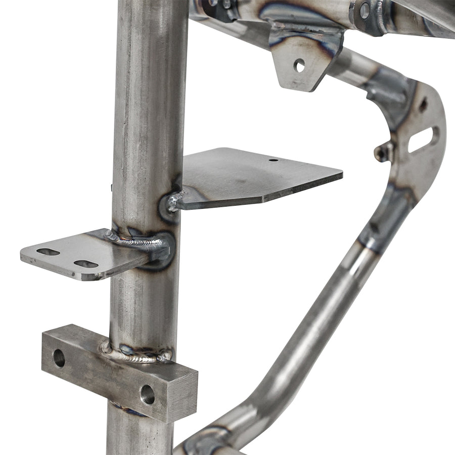 close up of mounts on a sportster hardtail