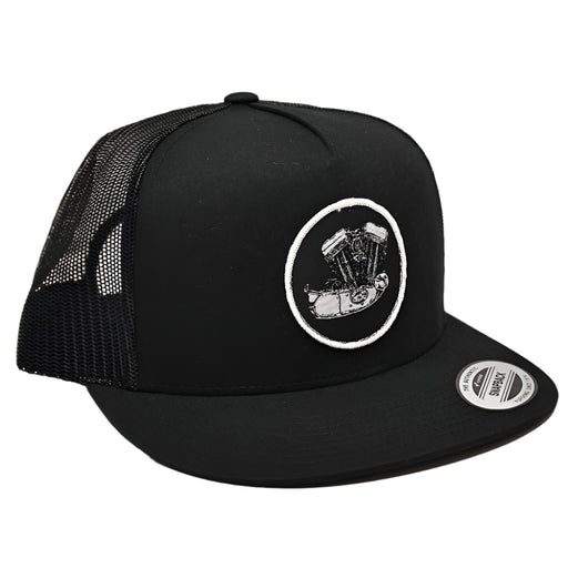 Evo Sportster Woven Patch Hat- Black

This hat features the Evo Sportster motor on a Black YP Classics 5 panel trucker cap.

Structured 5-Panel
Flat bill, high-profile
Sewn in Eau Claire, WI USA