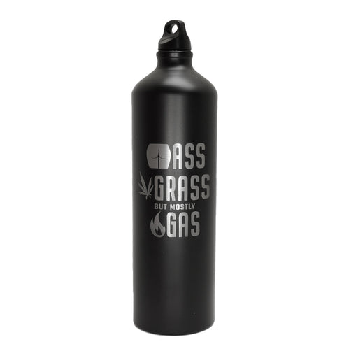 Fuel reserve bottle reads ass grass but mostly gas