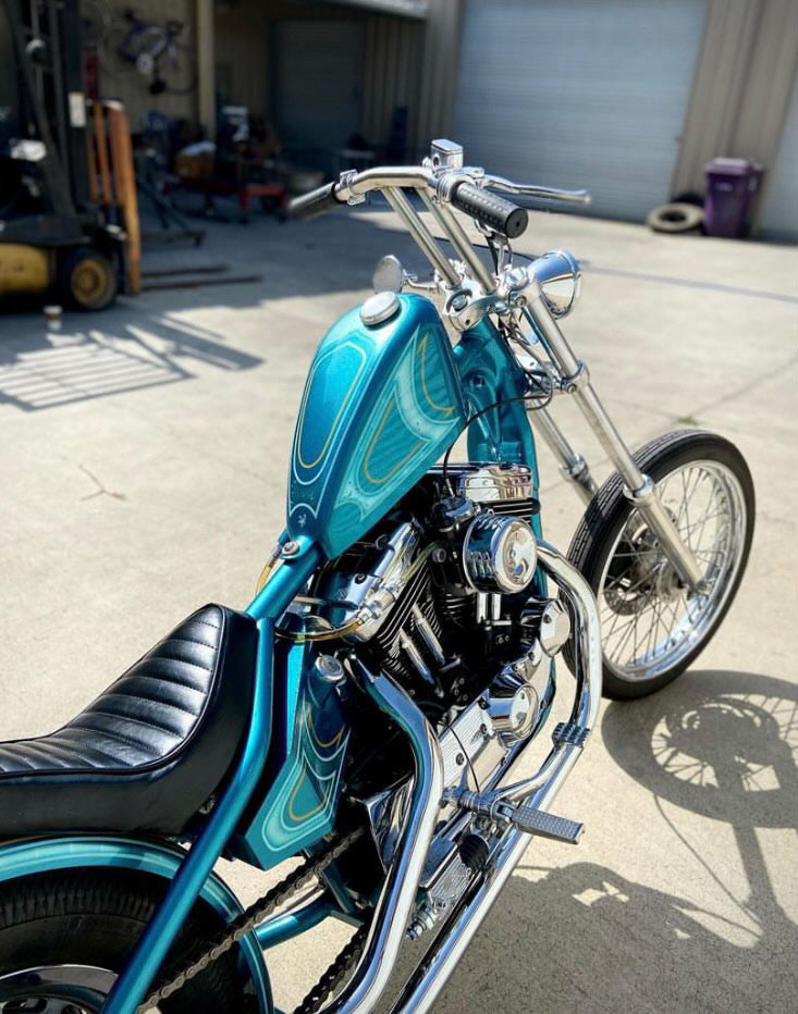 Throttle Addiction hardtail kit installed on a sportster chopper