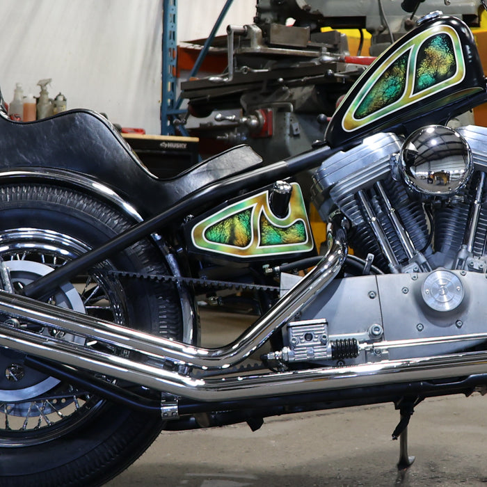 sportster hardtail oil tank painted green