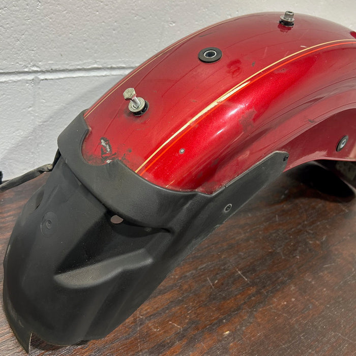 USED - 94-98 Harley Sportster Rear Fender With Tail Light - Red