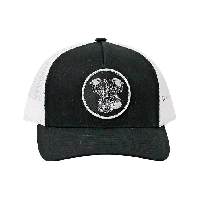 Knucklehead Woven Patch Hat- Black/White

This hat features the Knucklehead motor on a Black/White YP Classics 5 panel retro trucker cap.

Structured 5-Panel
Permacurv Visor, Mid-profile
Sewn in Eau Claire, WI USA