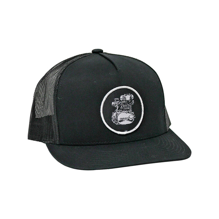 XS650 Woven Patch Hat- Black

This hat features the XS650 motor on a Black YP Classics 5 panel trucker cap.
