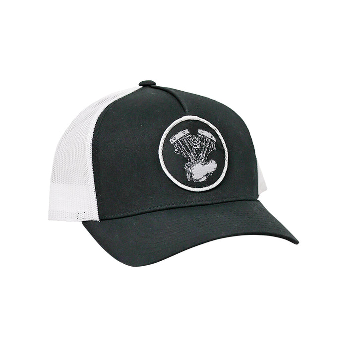 Shovelhead (Genny) Woven Patch Hat - Black/White

This hat features the Generator Shovelhead motor on a Black/White YP Classics 5 panel retro trucker cap.

Structured 5-Panel
Permacurv Visor, Mid-profile
Sewn in Eau Claire, WI USA