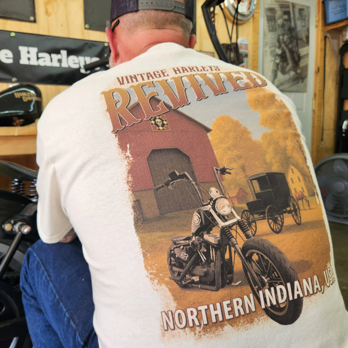 Vintage harleys revived cream shirt
