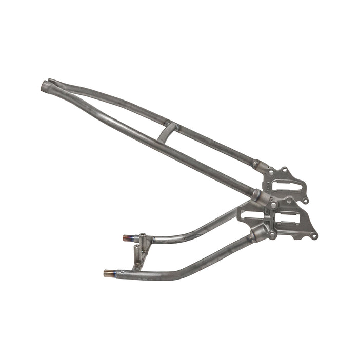 Throttle Addiction weld-on shovelhead hardtail frame on white background