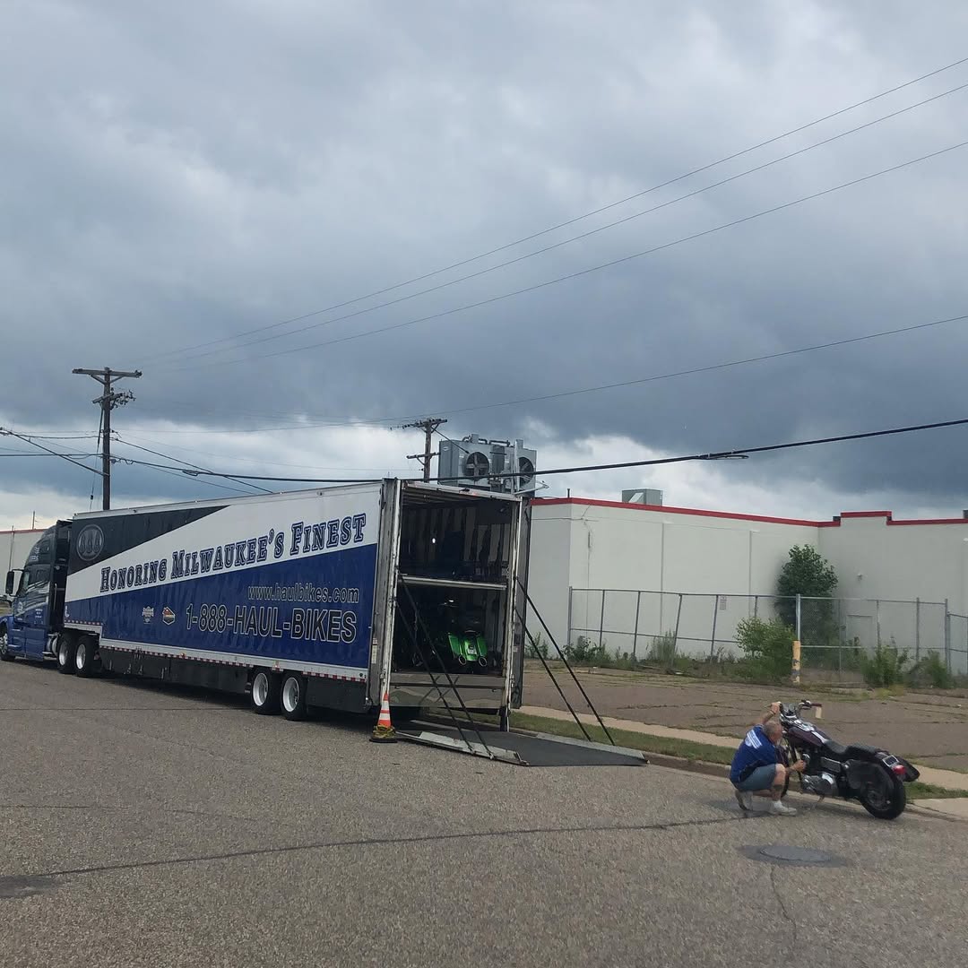 Truck with 'Milwaukee's Finest' branding on a cloudy day.