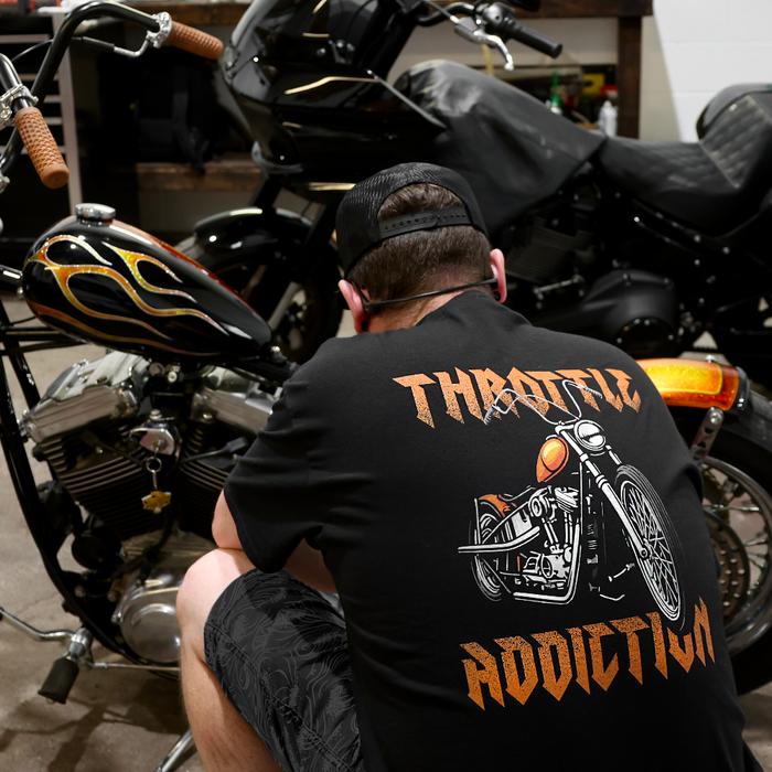 Throttle Addiction Orange Chopper T-shirt