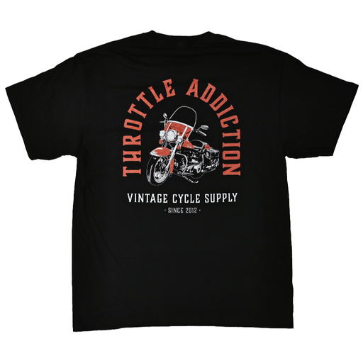 TA12 Giveaway Shirt - Throttle Addiction Vintage Cycle Supply - Black