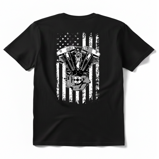 Throttle Addiction Shovelhead Flag T shirt

Printed in the U.S.A.

100% Cotton