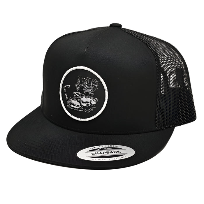 Unit Triumph Woven Patch Hat- Black

This hat features the Unit Triumph motor on a Black YP Classics 5 panel trucker cap.

Structured 5-Panel
Flat bill, high-profile
Sewn in Eau Claire, WI USA