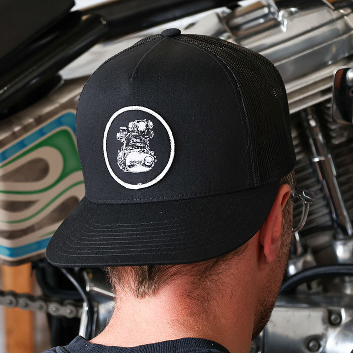 XS650 Woven Patch Hat- Black

This hat features the XS650 motor on a Black YP Classics 5 panel trucker cap.
