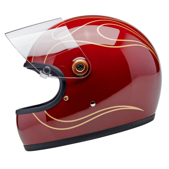 garnet red flame helmet Biltwell