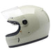 gray motorcycle helmet with clear visor on a white background
