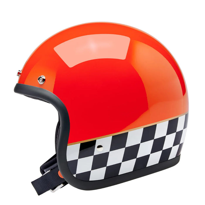 Biltwell - Bonanza Helmet - Competition Orange Checkers