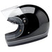 Black and gray motorcycle helmet with clear visor on a white background