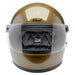 Gold helmet with clear visor featuring Biltwell logo on a white background