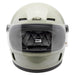 gray motorcycle helmet with clear visor on a white background