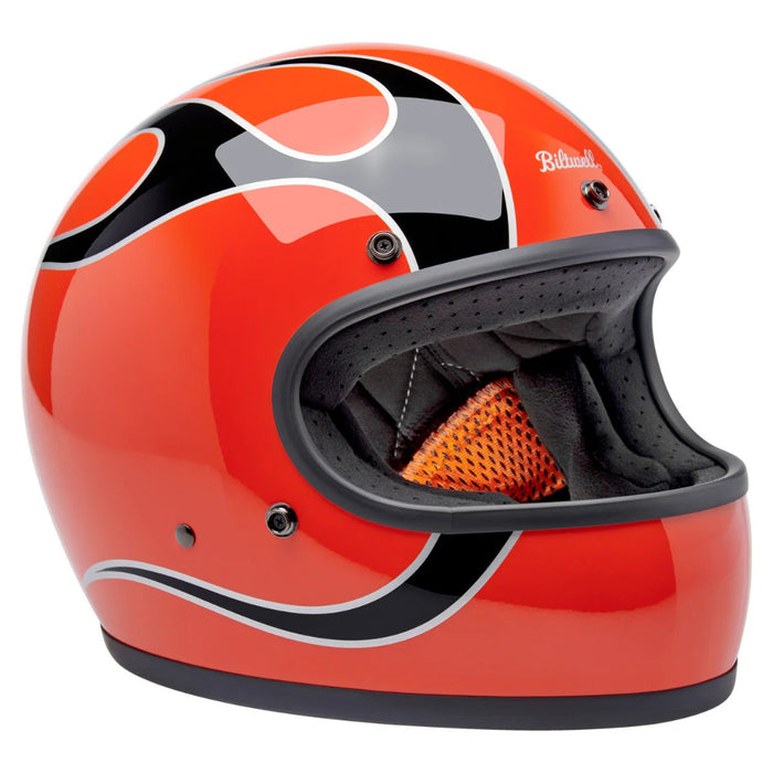 Biltwell - Gringo  ECE R22.06 Helmet - Competition Orange Flames