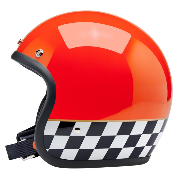 Biltwell - Bonanza Helmet - Competition Orange Checkers