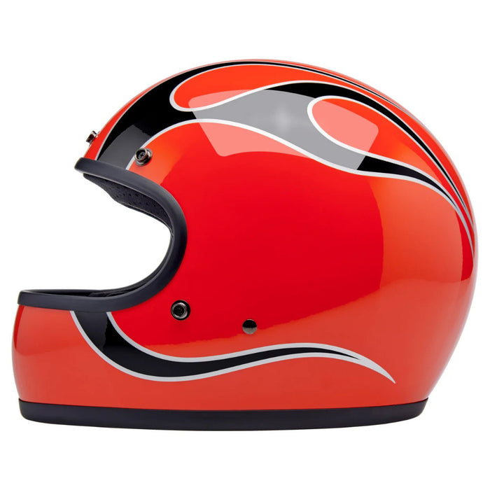 Biltwell - Gringo  ECE R22.06 Helmet - Competition Orange Flames