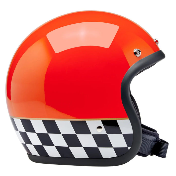 Biltwell - Bonanza Helmet - Competition Orange Checkers